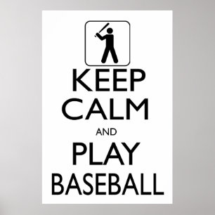 Póster Mantenha o basebol da calma e do jogo