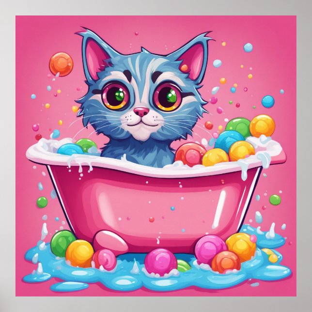 Poster Mantenha o design de Cat ou o design de seu própri (Frente)