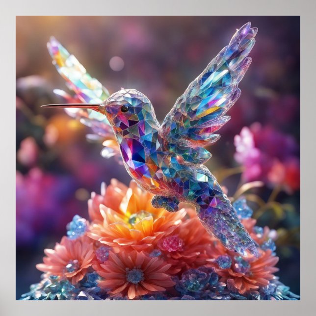 Poster Mantenha o design de cristal Hummingbird - design  (Frente)