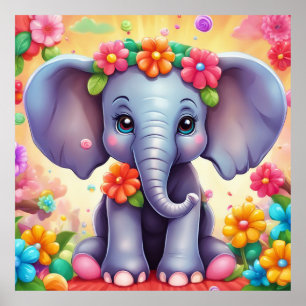 Poster Mantenha o design de elefante ou design
