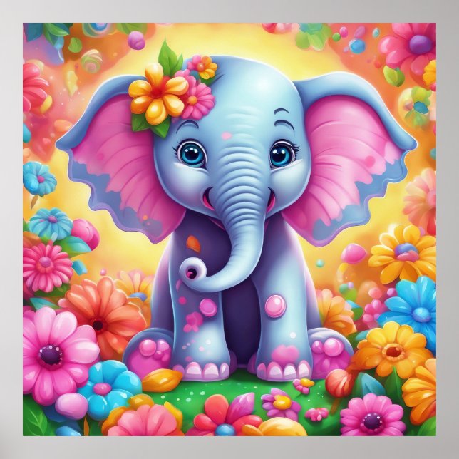 Poster Mantenha o design de elefante ou design (Frente)