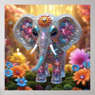 Poster Mantenha o design de elefante ou design