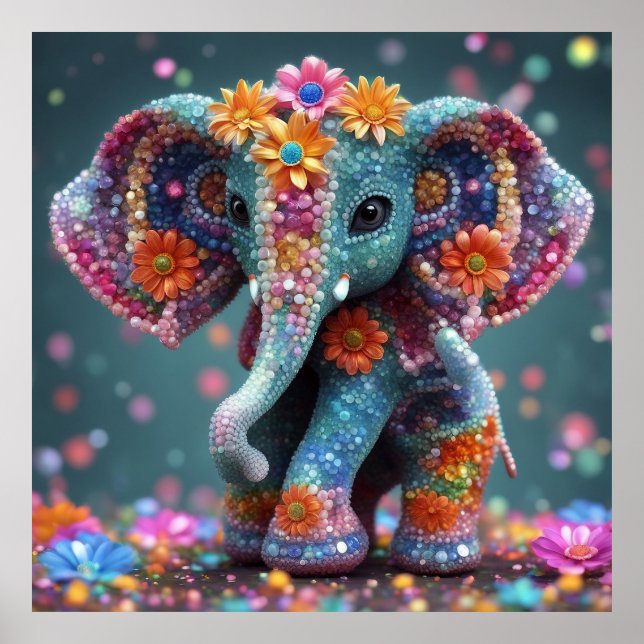 Poster Mantenha o design de elefante ou design (Frente)