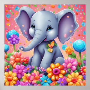 Poster Mantenha o design de elefante ou design