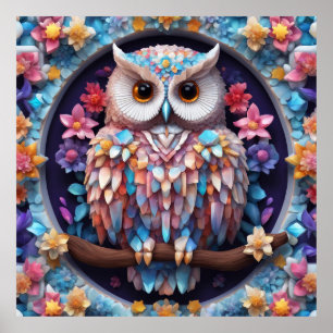 Poster Mantenha o Design ou design do Crystal Owl