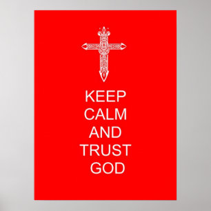 Póster Mantenha o deus calmo da confiança