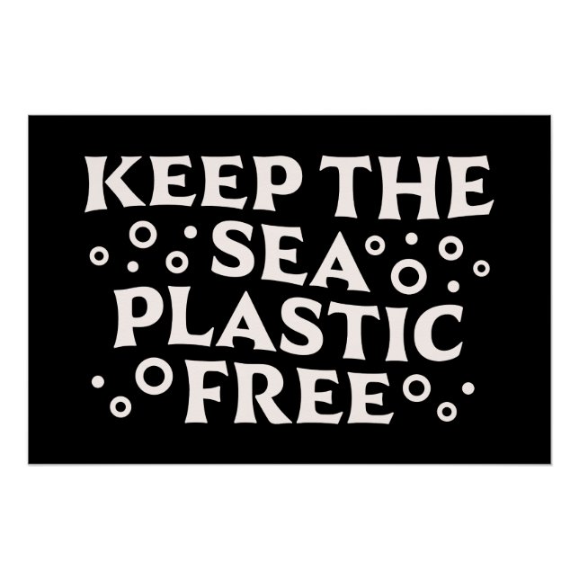 Póster Mantenha o plástico do mar livre (Frente)