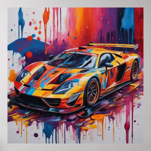 Poster Mantenha o Race Car ou design (Frente)