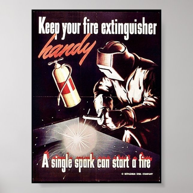 Poster Mantenha o seu extintor de fogo à mão (Frente)