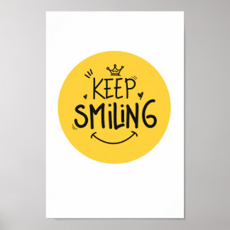 Poster Mantenha o sorriso amarelo-branco, uma citação ins