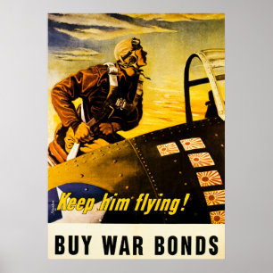 Póster Mantenha-o vôo!  Compre ligações de guerra -