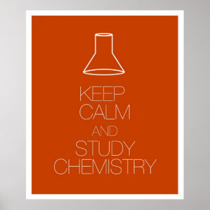 Póster Mantenha química calma e do estudo
