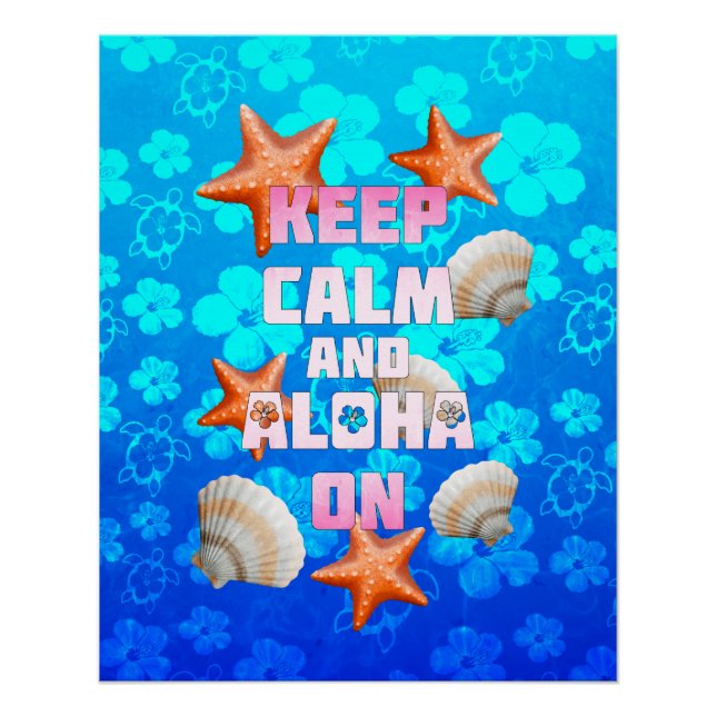 Póster Mantenha-Se Calmo E Aloha Ligado (Frente)