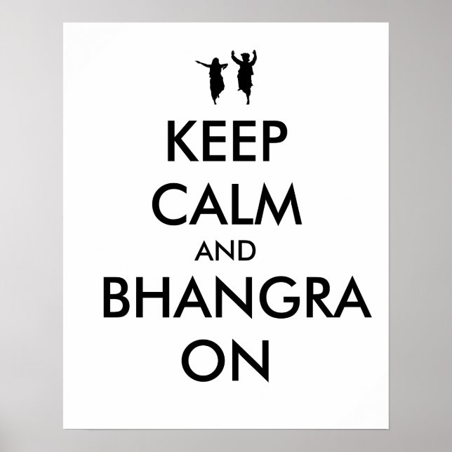Póster Mantenha-se calmo e Bhangra na dança personalizáve (Frente)