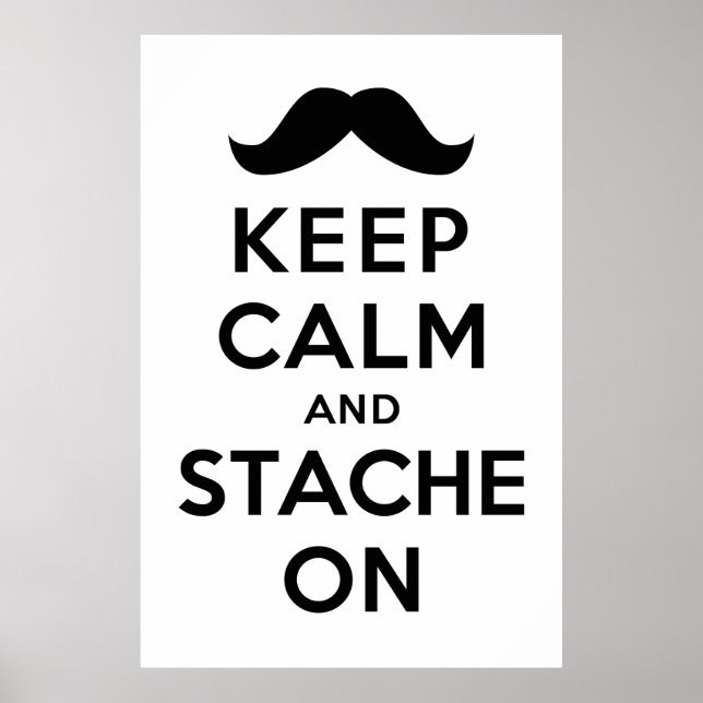 Poster Mantenha-se calmo e com bigode ligado (Frente)