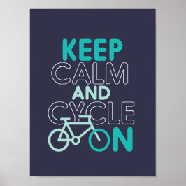 Poster Mantenha-se calmo e faça ciclismo engraçado para c