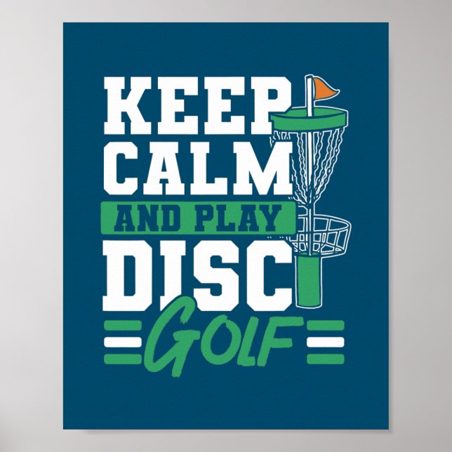 Poster Mantenha-Se Calmo E Jogue O Golf De Golfe Em Disco (Frente)