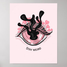 Poster Mantenha-se estranho Gótico cor-de-rosa, horror as