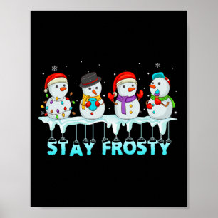 Poster Mantenha-se Frio Diversão Natal Boneco de Neve Leg