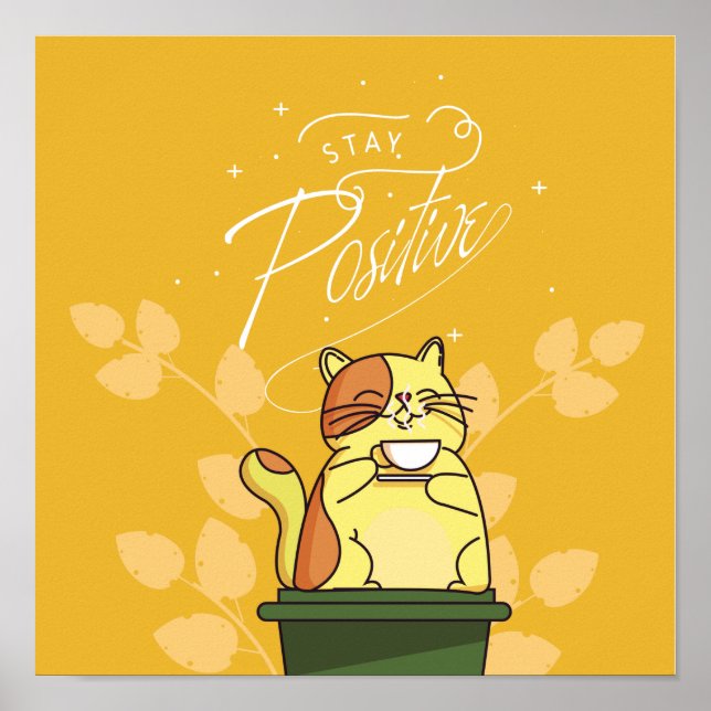 Poster Mantenha-se positivo (Frente)
