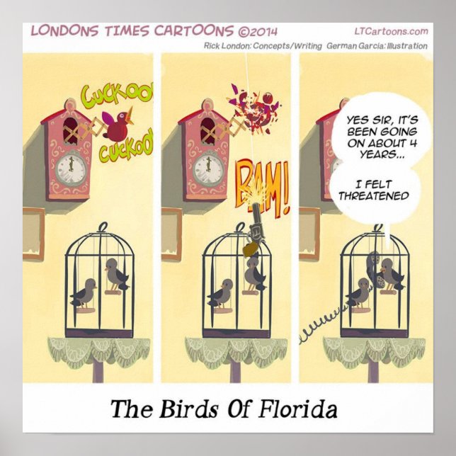 Póster Mantenha Seu Pássaro Engraçado Com Arma (Frente)