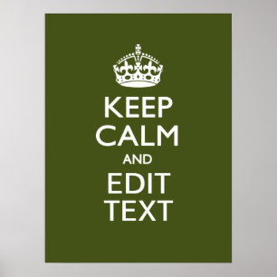 Póster Mantenha seu texto calmo e em verde-oliva