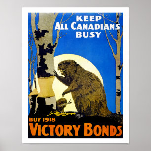 Póster Mantenha todos os canadenses ocupados