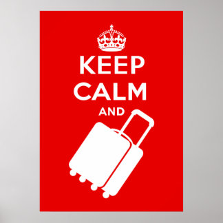 Poster Manter a calma e o Carregar das bagagens