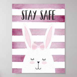 Poster Manter a Cotação Segura, Coelhinho Engraçado, e