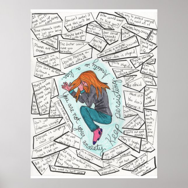 Póster Manter a Persistência (Ansiedade) 18x24 (Frente)