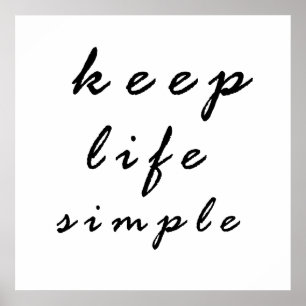 Poster manter a vida simples