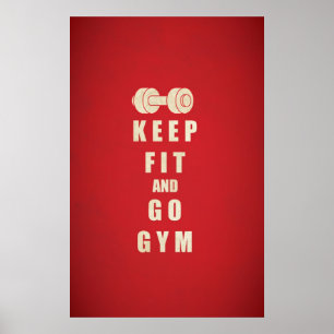 Poster Manter Ajustado e Ir Citação GYM