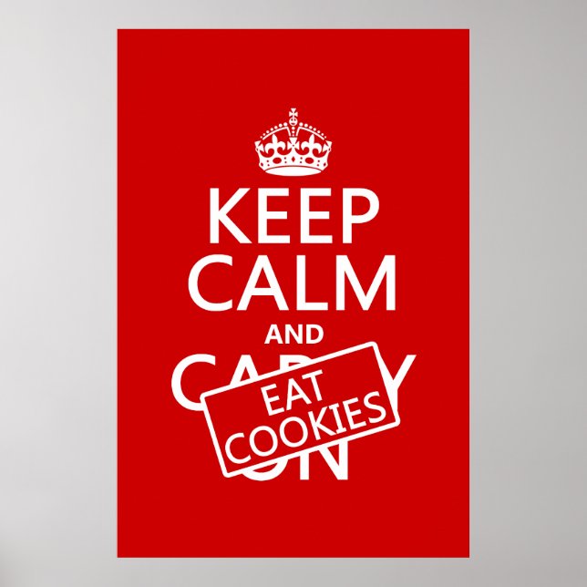 Poster Manter Calmo e Comer Cookies (Frente)