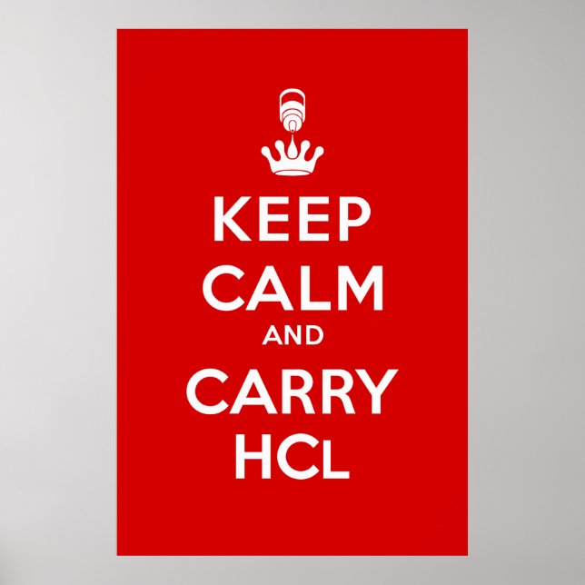 Poster Manter Calmo e HCl Carregar (Frente)