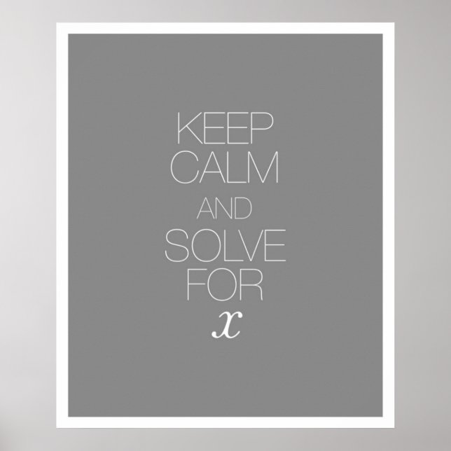 Poster Manter Calmo e Resolver para X (Frente)