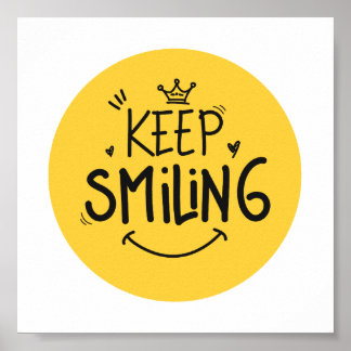 Poster Manter citação motivacional do sorriso amarelo-esb