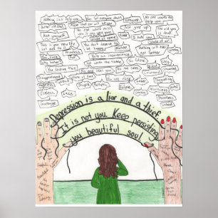 Poster Manter persistente (depressão) 18x24