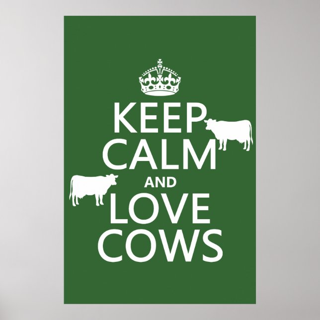 Poster Manter Vacas Calmas e Amor (todas as cores) (Frente)