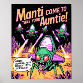 Poster  Manti Aliens Abduction Party! Defender Arcade '81