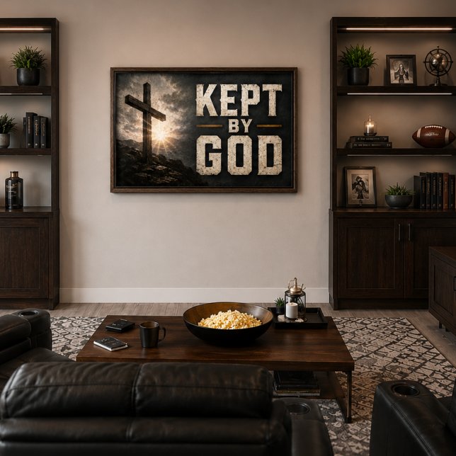 Poster Mantido Por Deus (com Cruz) Horizontal (Criador carregado)
