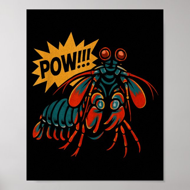 Poster Mantis Shrimp W Punch Funny Ocean Animal  (Frente)