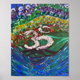 Poster Mantra Garden - Pintura De Canvas Om