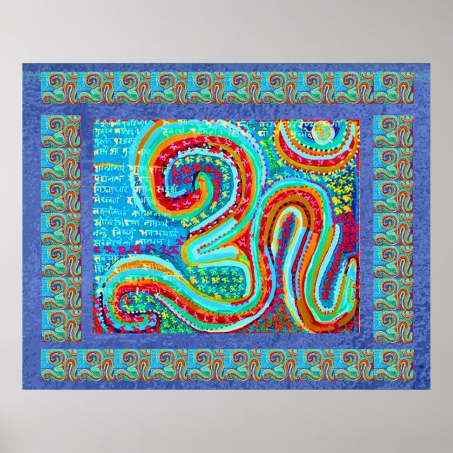 Póster MANTRA: Om 108 vezes o fundo sagrado (Frente)