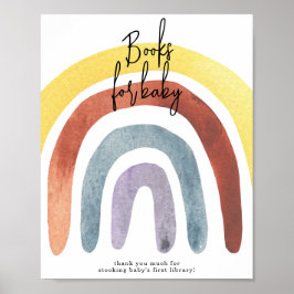 Poster Manuais Arco-Íris de Watercolor Boho para o bebê P