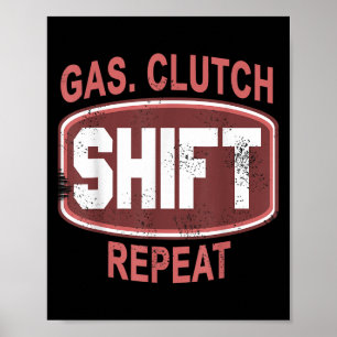 Poster Manual de Embrague de Gas Repetir Carro Divertido