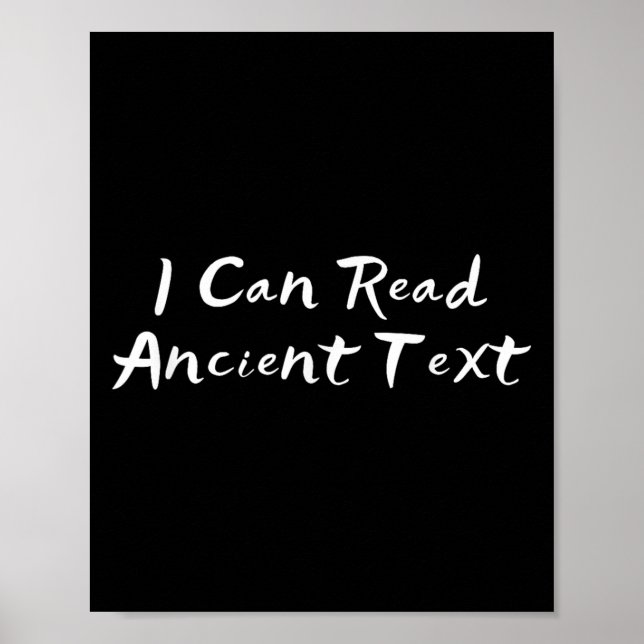 Poster Manuscrito Bonito Posso Ler Texto Antigo (Frente)