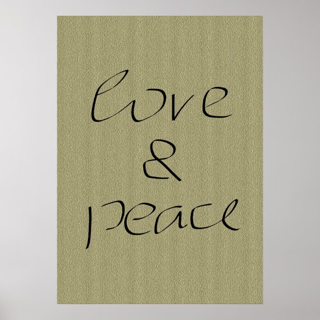 Poster Manuscrito de amor e paz na Canvas (Frente)