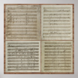 Póster Manuscrito de concerto violino Mozart