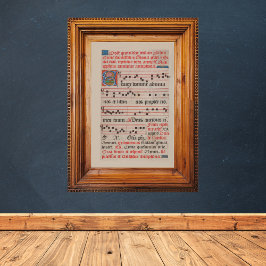 Poster Manuscrito de Música Medieval Medieval de Domine A