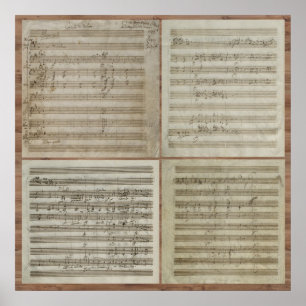 Póster Manuscrito do concerto do violino de Mozart